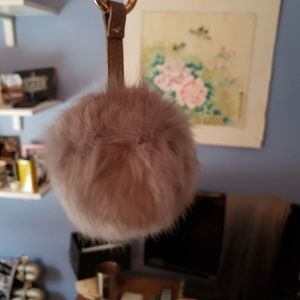 Real fur Pom pom keychain